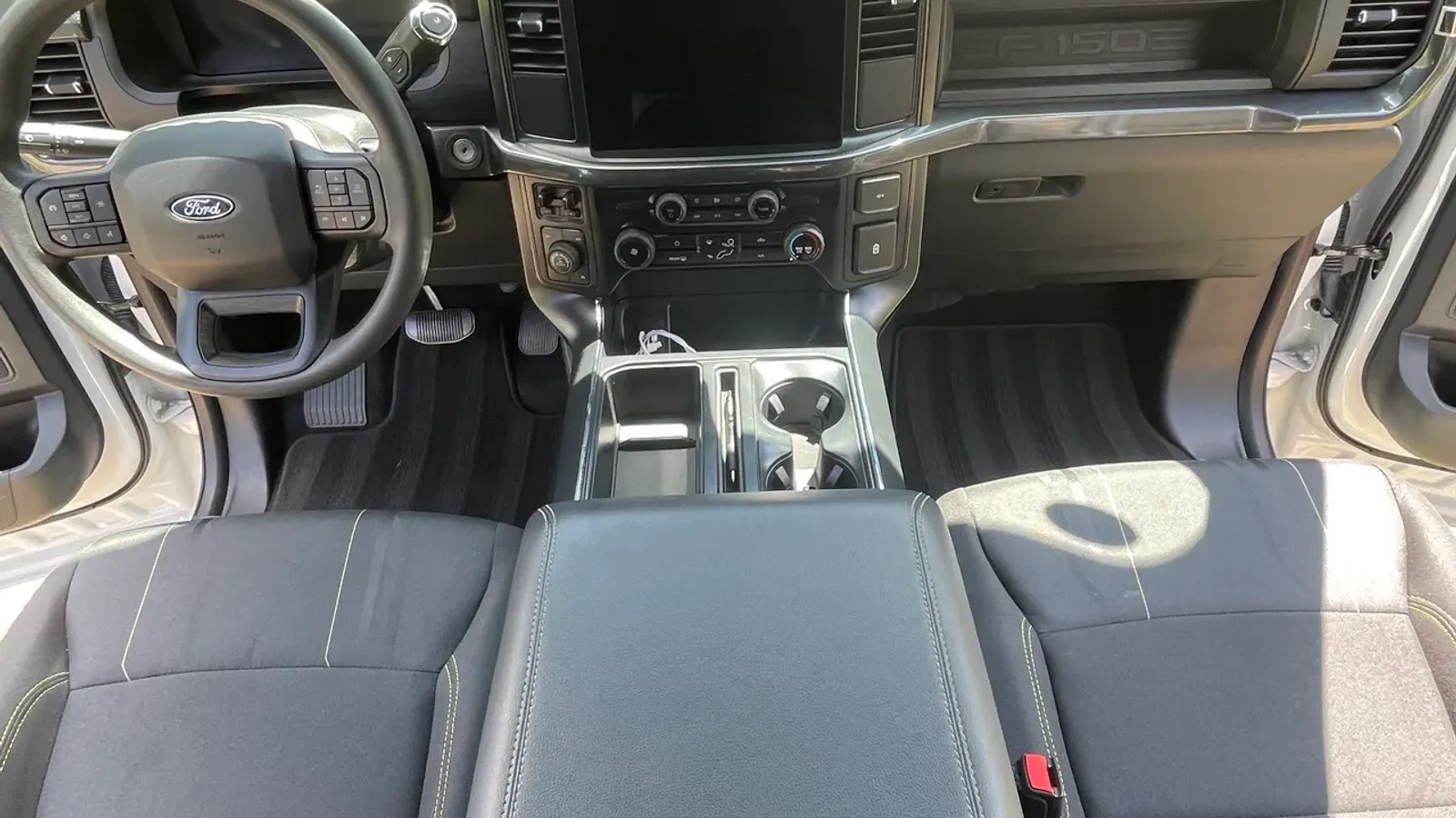 Freshly detailed Ford F-150 front cabin in West Plains, MO — example of what a full interior detail costs